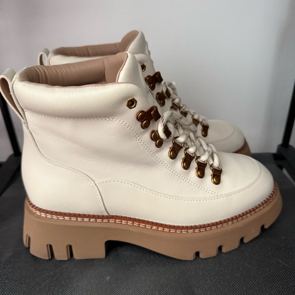 Women’s Cole Haan Cream Platform Boots with Lug Sole